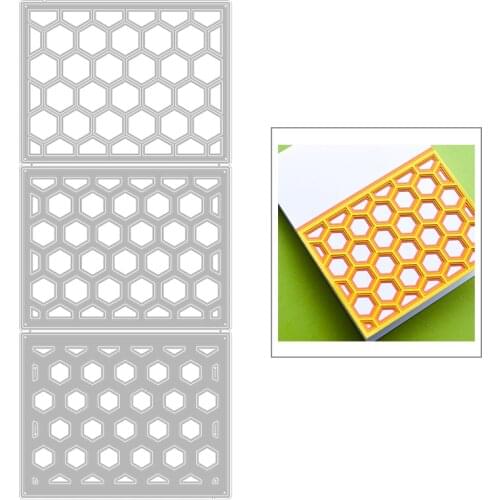 2020 New Rectangle Layered Frame Layering Hexagon Honeycomb Metal Cutting Dies For Making Greeting Card Scrapbooking No Stamps