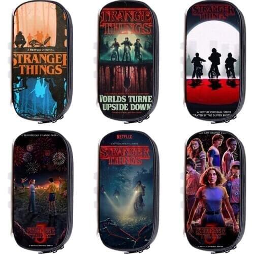 3D Stranger Things 3 Pencil Box Holder Boys Girls Pencil Case Children Kids Cartoon Bag Women Cosmeticbags Stationery Supplies