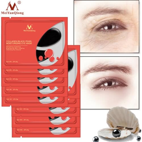 5pair=10pcs Black Pearl Serum Eye Mask Gel Eye Patches Sleep Masks Remover Dark Circles Anti Age Bag Eye Patches