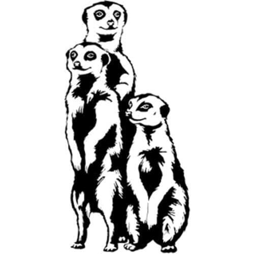 7.6cm*15.3cm Meerkat Cute Animal Decor Car Sticker Fashion Vinyl Car Styling Black/Silver S3-6999