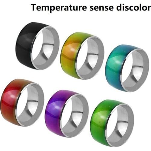Different temperature sense discolor penis lock ball bondage cock ring male large size metal delay ejaculation Sex Toy man