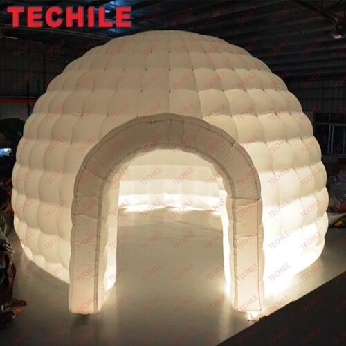 Free shipment RGB led inflatable igloo dome tent for display