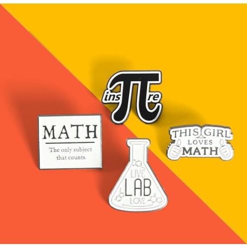 Science And Chemistry Enamel Pins Custom Mathematical Formula Π Lab Educational Brooch Lapel Badge Bag Jewelry Gifts For Friends