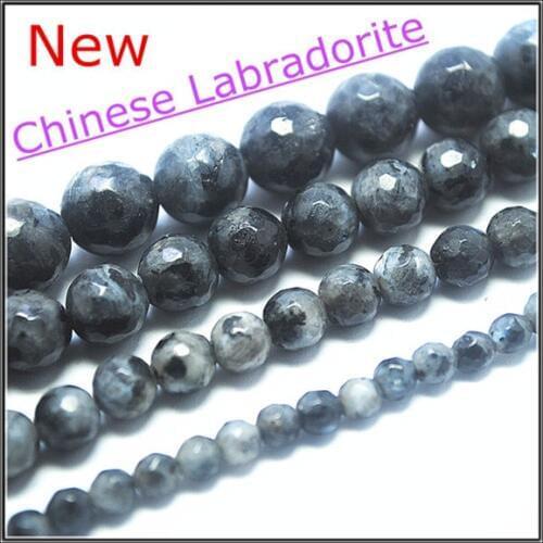 Natural chinese labradonite stone faceted ball shape nature semi precious stone beads accesories size 4mm 6mm 8mm 10mm 12mm