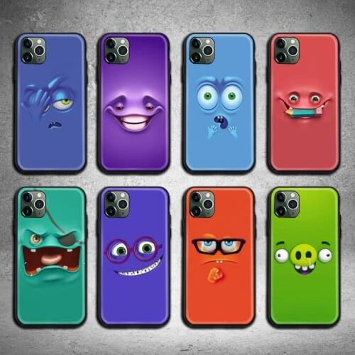 Funny Cartoon Face Phone Case For iphone 12 11 Pro Max Mini XS Max 8 7 6 6S Plus X 5S SE 2020 XR cover