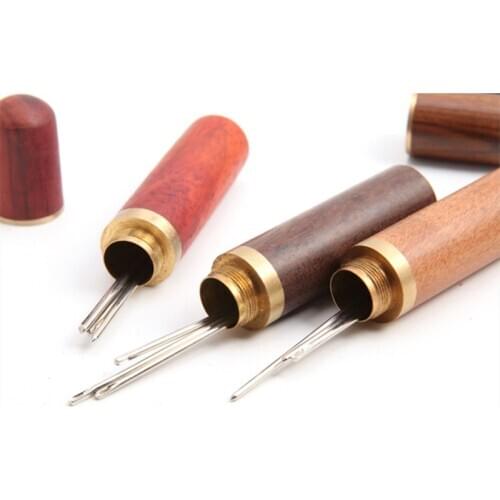 Diy Handmade Leather Tools Hand Stitch Storage Box Sandalwood Needle Storage Storage Needle Storage Tools
