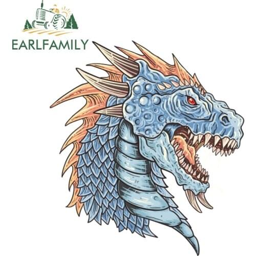 EARLFAMILY 13cm x 11.7cm Personality 3D Dragon Head Decal Motorcycle Car Sticker Rear Windshield Decals Vinyl Bumper Car Styling