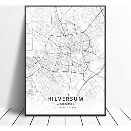 Hilversum Fijnaart Breda Eindhoven Rotterdam Delft Apeldoorn Netherlands Map Poster