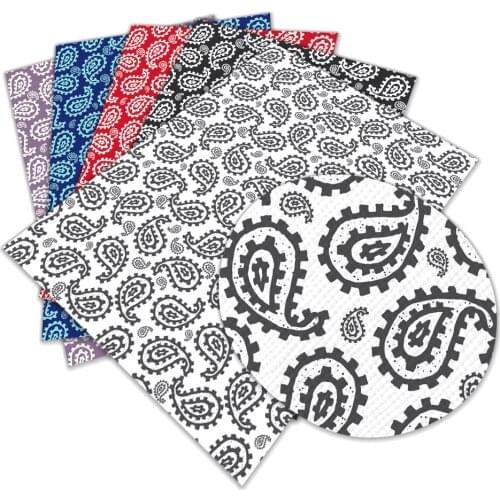 Faux Leather Printed Flower Cross Pattern for Bow Centers Bag Earring DIY Decoration Crafts A4 22*30CM