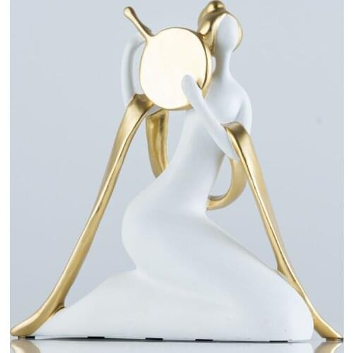 BEAUTIFUL GIRL RESIN MUSICAL INSTRUMENT CHARACTER ORNAMENTS HOME DECOR MUSIC FIGURE FIGURINES WEDDING DECORATION R2630