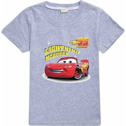 Summer Diney Cartoon Short Kids' Shirt Cars Lightning McQueen Printing Fashion Short-sleeved Outfits Top Cute T Shirts Girls Tee