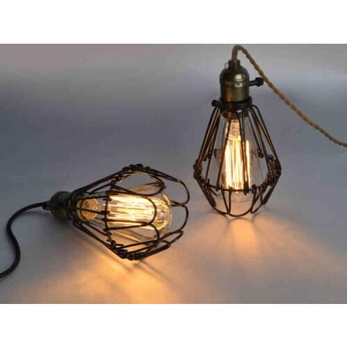 Loft retro style iron iron cage industry small restaurant bar Coffee hall Chandelier