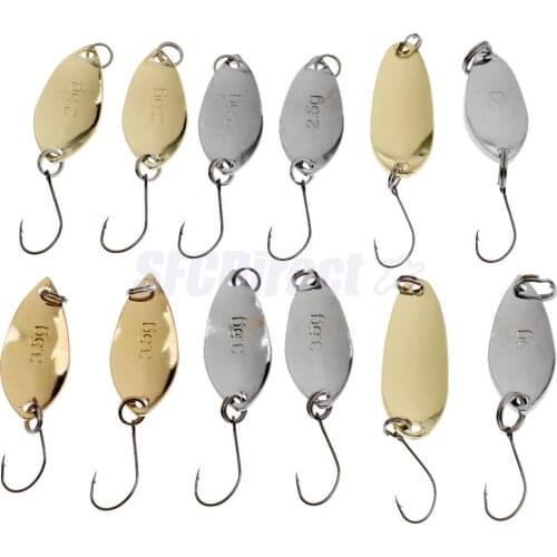 12 PCS High Grade Metal Fishing Lures Spinner Baits Crankbait with Hooks Salmon Bass Hard Lures