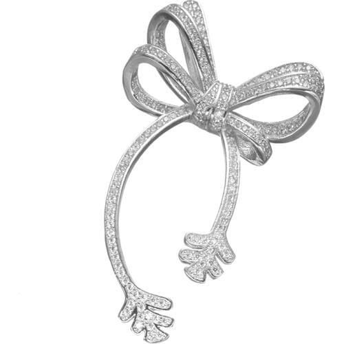 Micro Pave Zircon Crystal Bow Knot Connectors Charm Pendants for Jewelry Making Findings Accessories DIY Handmade Craft