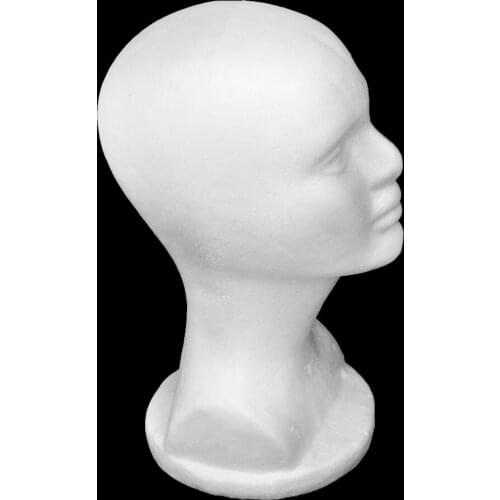 Male Styrofoam Mannequin Head Cosmetics Model Head Wig Display Foam Mannequin