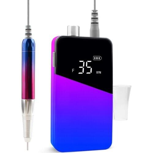 Brushless Handpiece Cordless Gradient Color 35000RPM Portable Nail Drill Rechargeable Electric Polisher Professional Use 35000