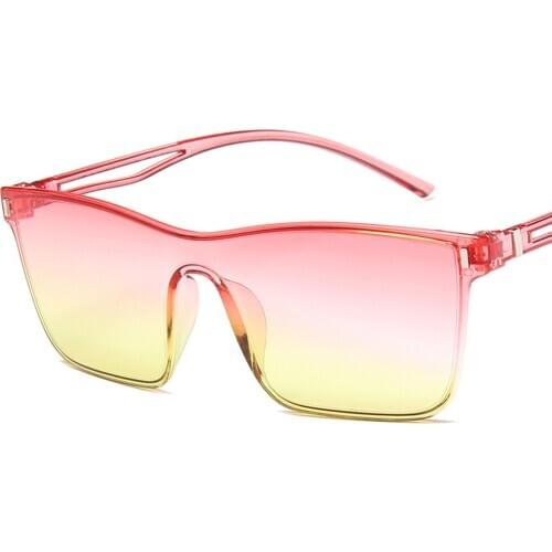 2020 New One-piece Sunglasses Women Vintage Colorful Plastic Square Womens Sun Glasses Gradient Ocean Lens Shades Oculos UV400