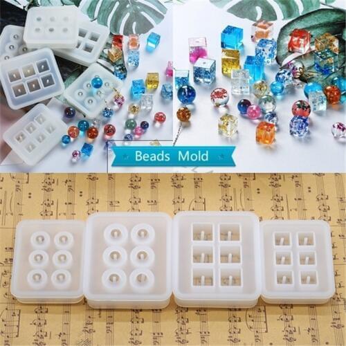 Necklace Bracelet Beads Mold Cube Ball Shape Beads Resin Mold Silicone Mold Epoxy Mold Jewelry Making Supplies Crafting DIYTools