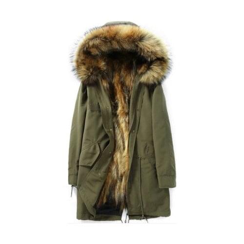 Real Fur Coat Men Jacket Real Raccoon Fur Parka Winter Jacket Men Streetwear Warm Jackets Plus Size Veste Homme Hiver MY2024