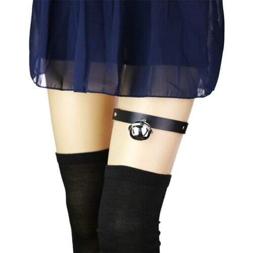 Punk personality fashion goth rock loud big bell leg ring short adjustment garter belt