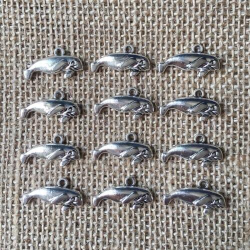 40 Pcs/lot 24x13mm Sea Lion Charms for Jewelry Making Antique Silver Plated Pendant for DIY Necklaces Bracelets Earrings A086