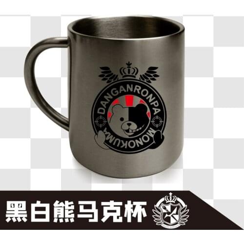 PSP Spike Danganronpa Monokuma 300ml Double Wall 304 Stainless Steel Cup Coffee Milk Tea Water Travel Mug for Outdoor Drinking