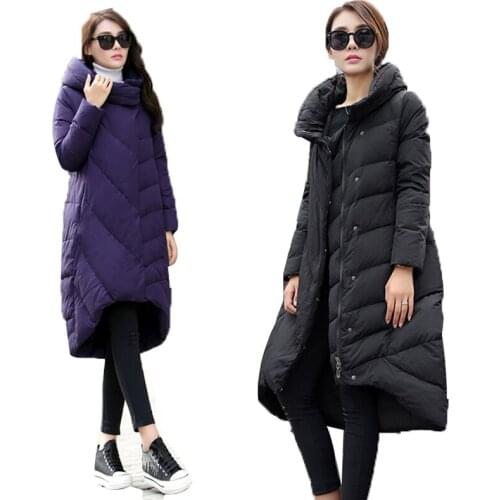 Down European Coat Winter Jacket Women Long Loose Plus Size XXXL Stand Collar Parkas Ultra Warm manteau femme Stand Collar XC025