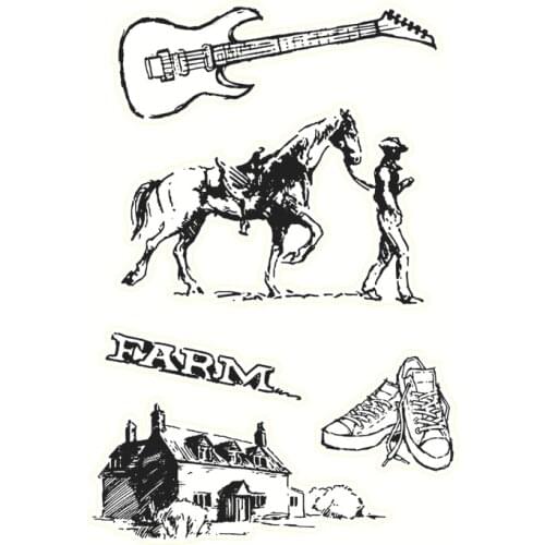 Horse Transparent Clear Stamps for Scrapbooking DIY Silicone Seal Photo Album Decor Embossing Folder Template