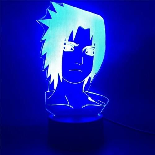 Naruto Figurine Uchiha Sasuke Anime Night Light LED for Kids Touch Sensor 3D Lamp Children Bedroom Decoration Nightlight Gifts
