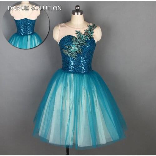 Dance Solution Girls and Womens Ballerina Dance Costume Green/Red Sequin Lace Leotard Dress Ballet Dance Romantic Tutus 19334-3