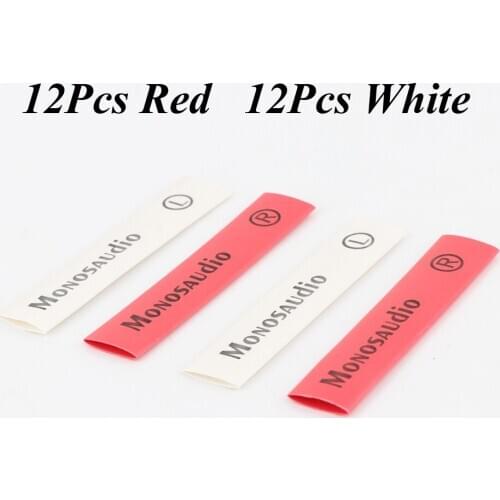 24pcs Monosaudio Heat Shrink Tube 8mm Insulated Sleeving Tubing for DIY Hifi Speaker Interconnect Audio Cable loudspeaker cable