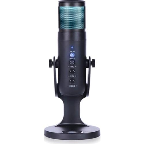 JD-950 USB Microphone RGB Light Condenser PC Computer Mic Stand for Gaming Video Live Streaming Recording Vocals Voice Over