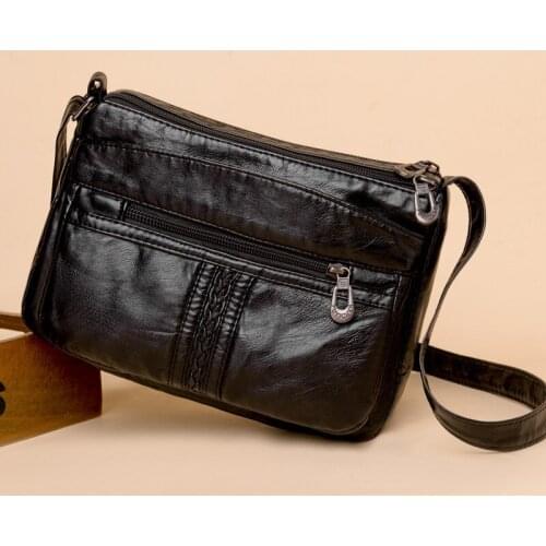 Vintage Solid Color Crossbody Bag Women PU Leather Shoulder Bag Designer Messenger Handbag Mommy Shopping Purse Lady Pouch Bags