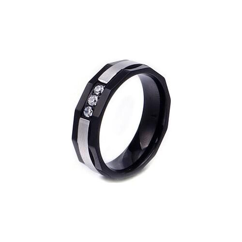 Stainless steel jewelry lovers jewelry CZ Stones versatile creative titanium steel ring blue color