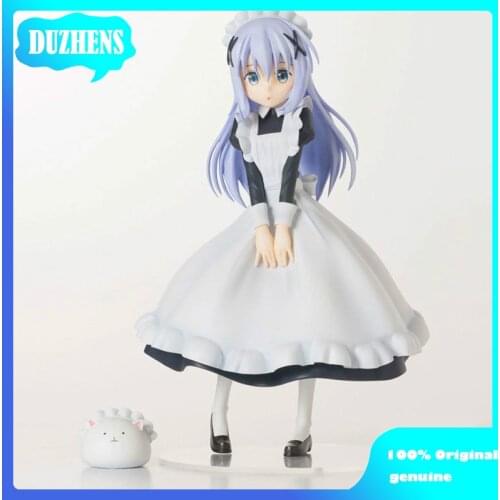 Original Japanes Anime Is the order a rabbit? Kafuu Chino maidservant PVC Action Figure Anime Figure Model Toys Doll Gift
