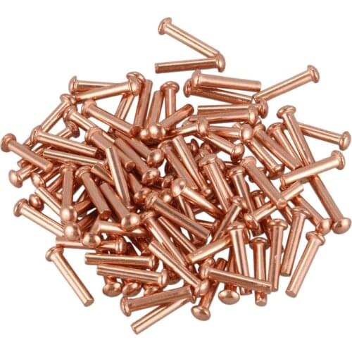 100 Pcs 5/64inch x 25/64inch Round Head Copper Solid Rivets Fasteners