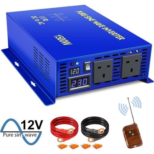 1500W Pure Sine Wave Inverter 12V 220V dc to ac Power Inverter Solar Panel Battery Customizable Off-grid Remote Control Inverter