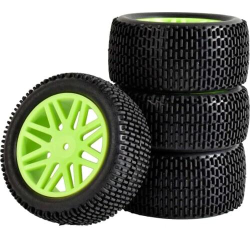 4 Pcs 1/10 RC Off-road Car Tires Fit for HSP 94107/94166/94106 HPI Nanda Kyosho Henglong RC Buggy Truck Model