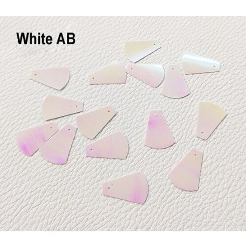 50g 14*19mm Flat Fan Oval Sequins Wedding Garment Decoration For Crafts Material Accessories White AB