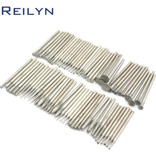 80pcs/set 2.35mm shank grinding bits dremel tools polishing Emery diamond bits peeling polishing bits grinding point