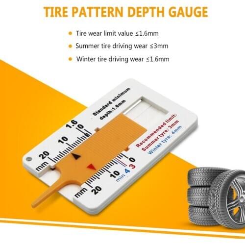 Auto Car Tyre Tread Depthometer Depth Indicator Gauge Gage Motorcycle Trailer Tire Wheel Measure Tools 0~20mm US SALE