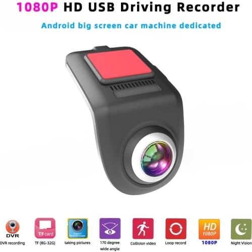 LUBELA-U3 Mini HD 1080P Car Driving Recorder ADAS Car DVR 170 Degree Wide Angle with USB Car Camera Android Multimedia Player