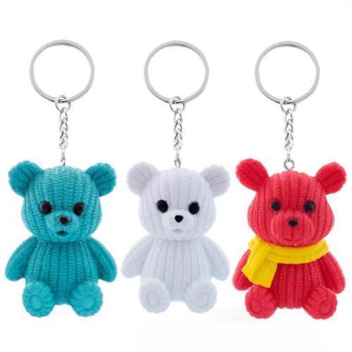 Lovely 3 color bear keychain lovely pendant bag charms resin keyring for woman jewelry Car Keyring best gifts for children
