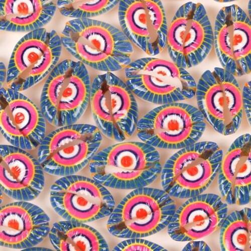 10 Pcs Natural Red Eye Dark Blue Shell Beads For Jewelry Making 10-20mm Oval Shape Beads Diy Charm Necklace Bracelet Accessory