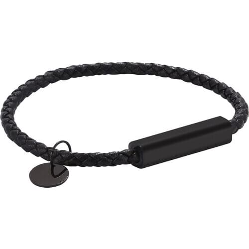 Black Leather Bracelet Men Bangles Fashion Magnetic Buckle Charm Lovers Jewelry Bracelet BB0700