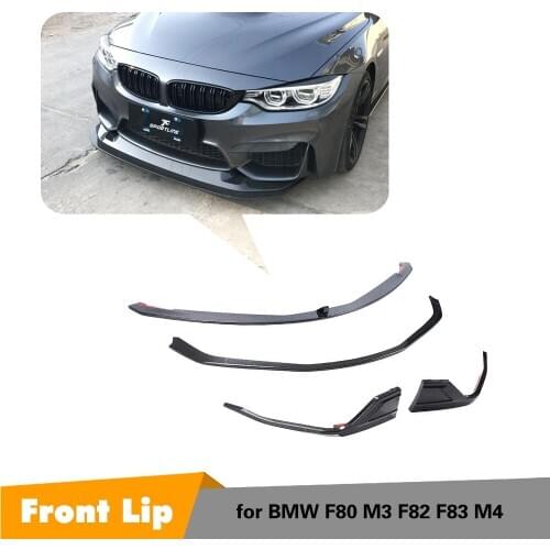 For BMW F80 M3 F82 F83 M4 2015 - 2019 Carbon Fiber Front Bumper Guard, Front Bumper Lip Spoiler Splitters