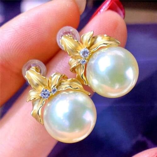 Classical Gold Plated Earrings Mountings Findings Settings Jewelry Parts Fittings Accessories for Pearls Coral Agate Jade Beads