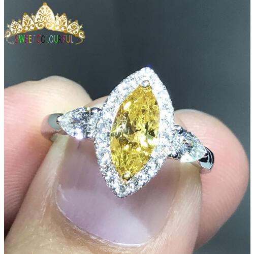 100% 18K 750Au Gold yellow Moissanite Diamond Ring D color With national certificate MO-00122