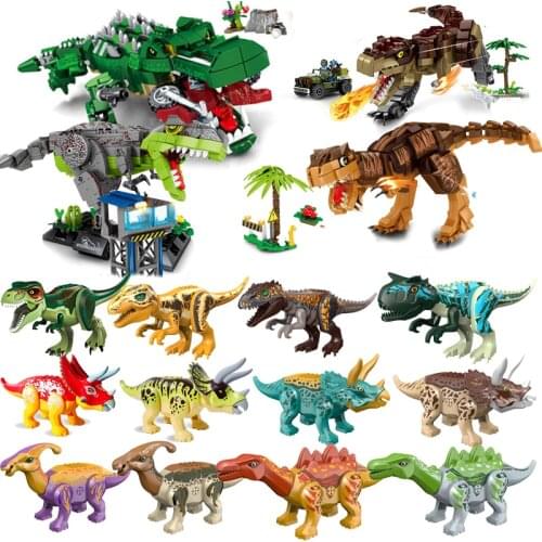 Jurassic Carnotaurus Sarcosuchus Indominus Dinosaur World Park 2 Set Fossil Building Blocks Kid Toy Bricks Outpost Attack T-Rex
