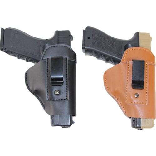 IWB Leather Concealed Carry Gun Holster For Glock 17 19 22 43 Beretta 92 M92 Sig Sauer P226 P229 CZP-09 1911 Pistols Clip Case